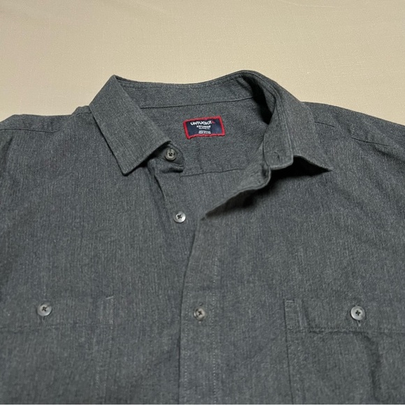 UNTUCKit Hemsworth Flannel Shirt Dark Gray Men’s XXLarge Long Sleeve Relaxed Fit - Picture 7 of 14